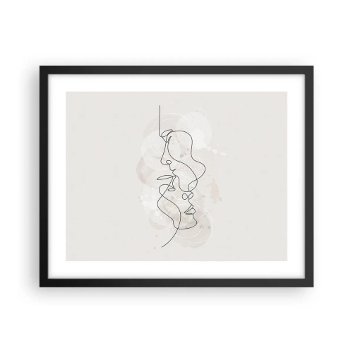 Plakat w czarnej ramie - Splątani w uścisku - 50x40 cm