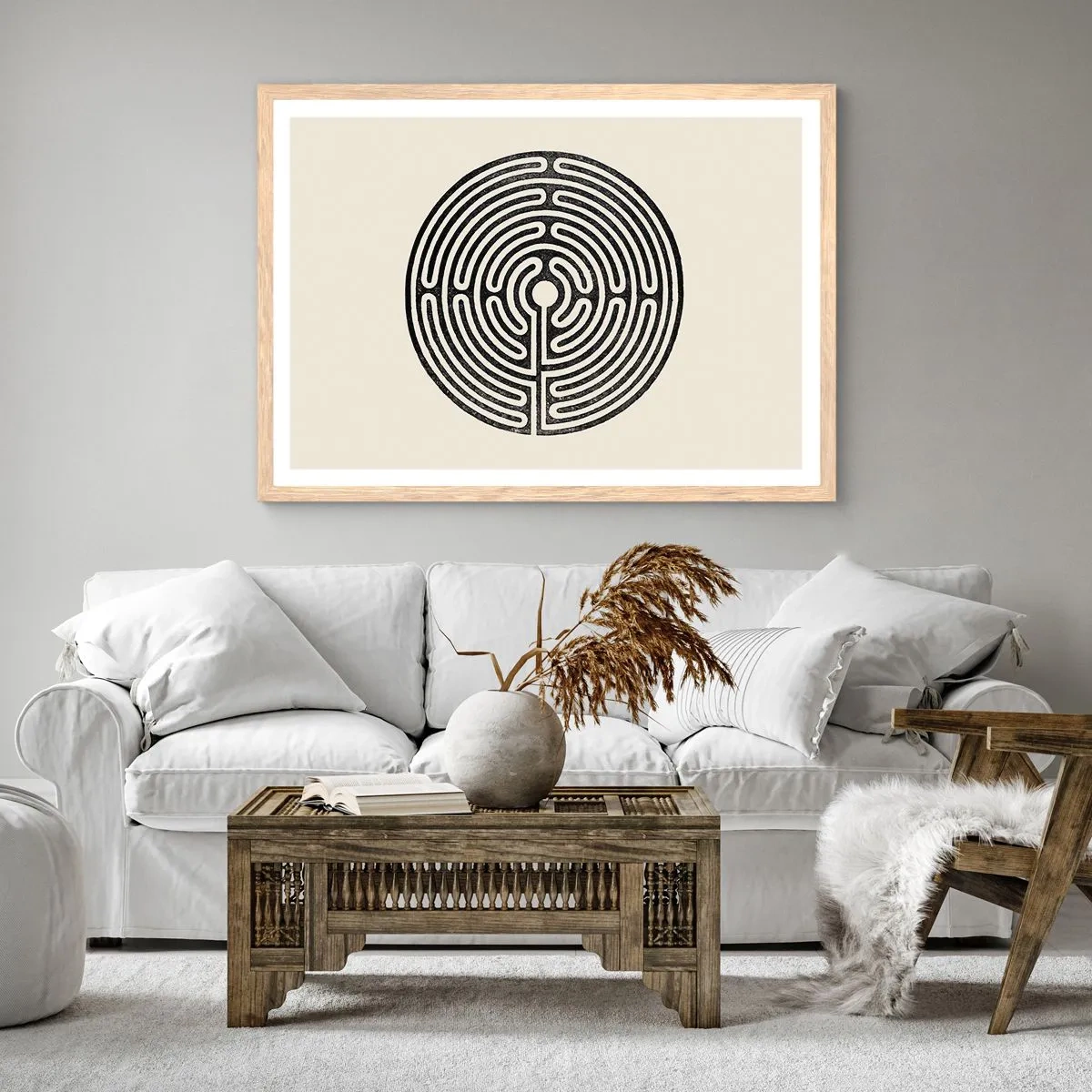 Plakat w ramie jasny dąb - Tajemniczy porządek - 91x61 cm