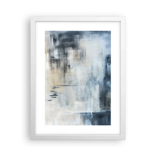 Plakat w białej ramie - Za zasłoną błękitu - 30x40 cm