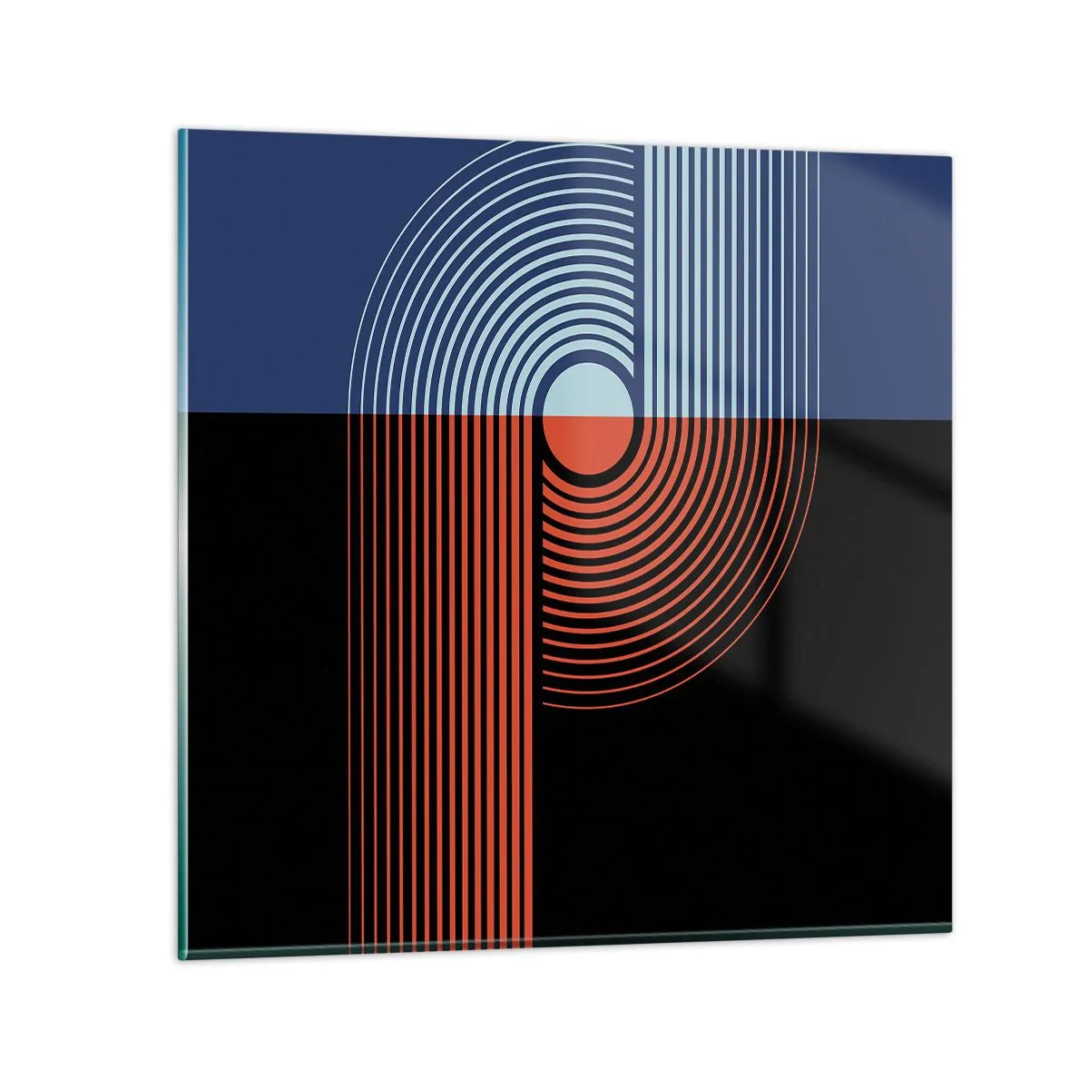 Obraz na szkle - W geometrycznym uścisku - 30x30 cm