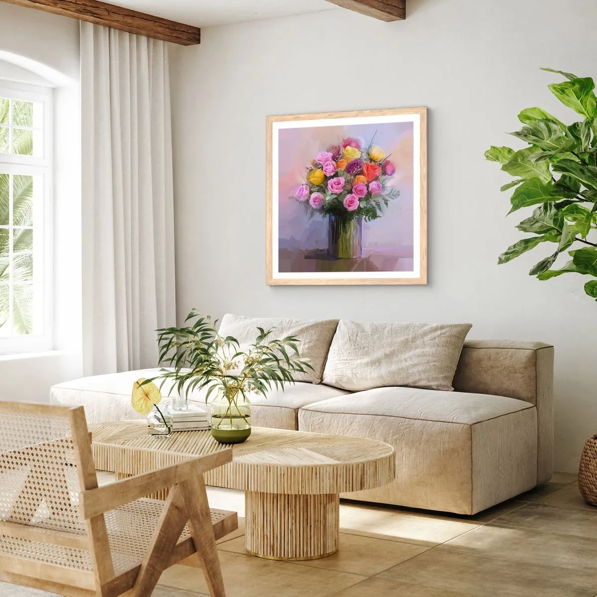 Plakat w ramie jasny dąb - Zatrzymane piękno - 60x60 cm