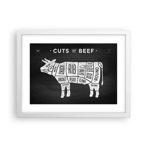 Plakat w białej ramie - Elementarz masarza - 40x30 cm