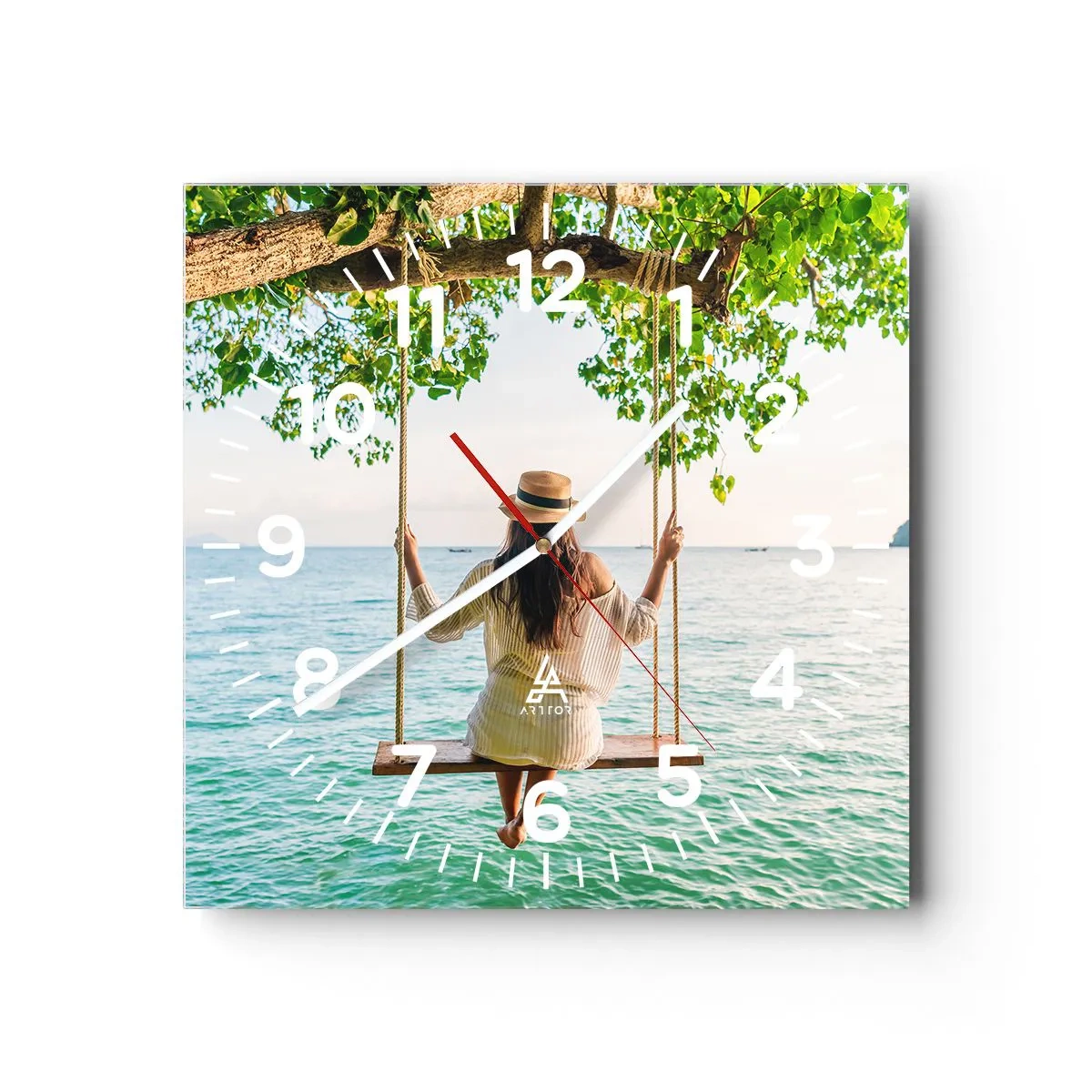 Zegar ścienny - Życie jest piękne - 40x40 cm