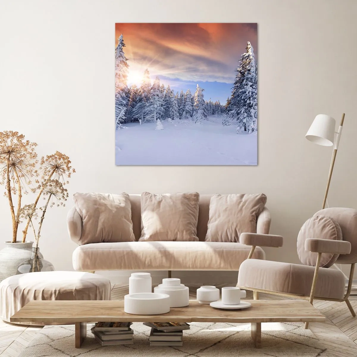 Obraz na płótnie - Snieżny spektakl natury - 40x40 cm