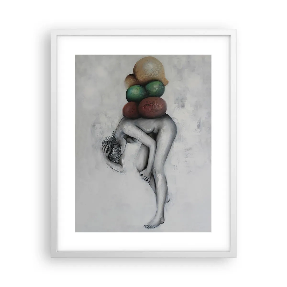 Plakat w białej ramie - Ciężar życia - 40x50 cm