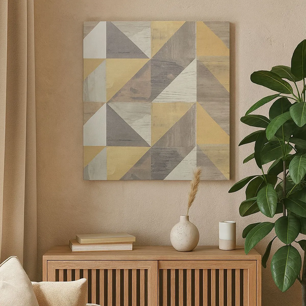 Obraz na płótnie - Pod kątem trójkąta - 30x30 cm