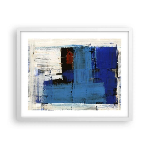 Plakat w białej ramie - Sekret błękitu - 50x40 cm