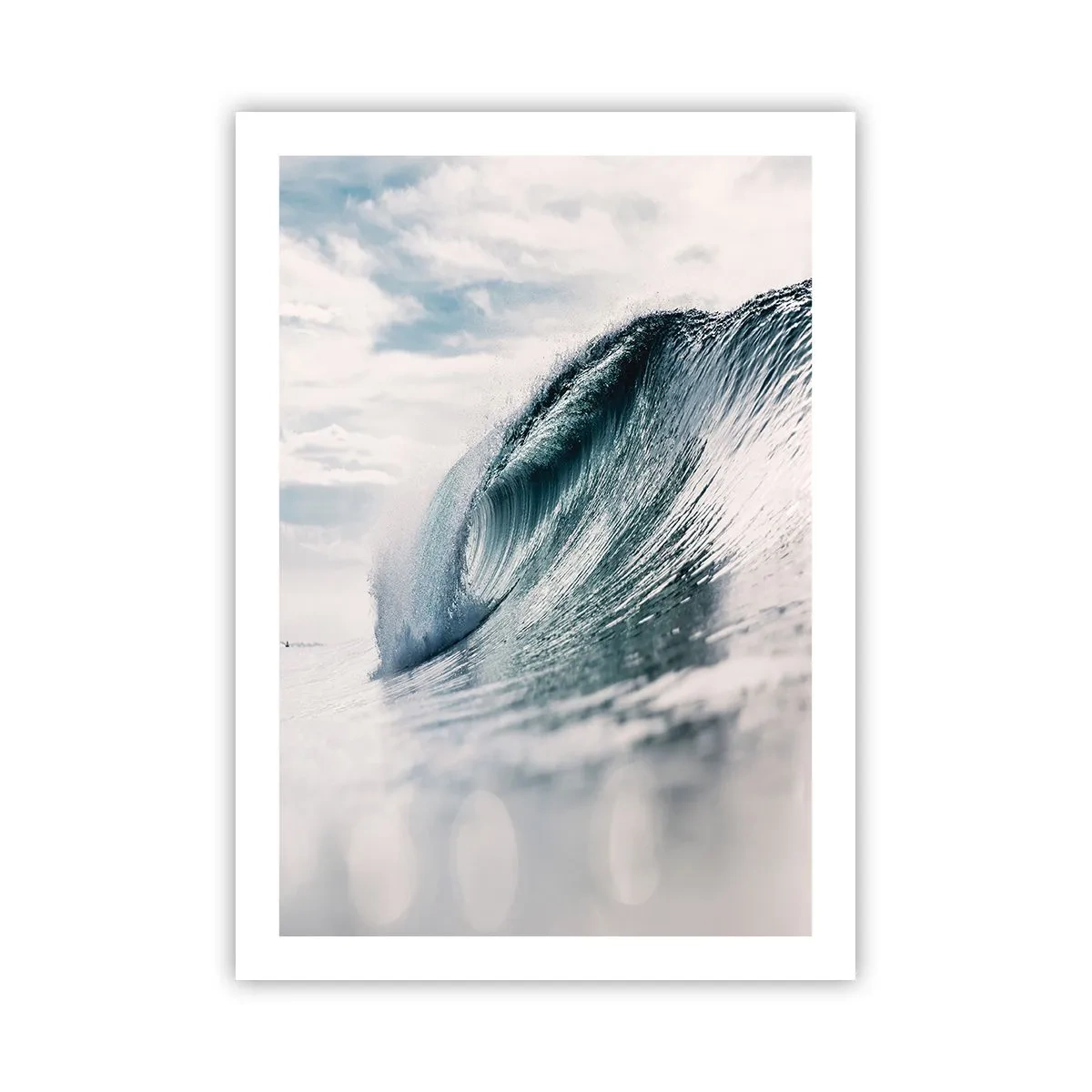 Plakat - Potężna fala oceaniczna uchwycona w ruchu - 50x70cm - Wodny szczyt - Nowoczesna dekoracja ścienna do salonu, kuchni i sypialni ARTTOR