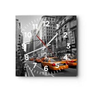 Zegar ścienny - Słońca wielkiego miasta - 30x30 cm