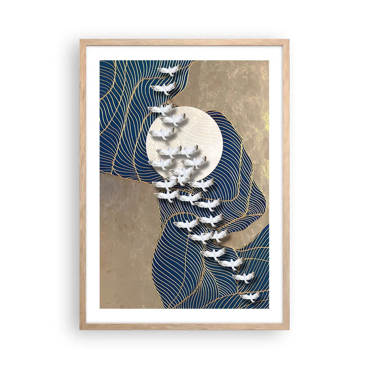 Plakat w ramie jasny dąb - Wolność, wędrówka, wspólnota - 50x70 cm