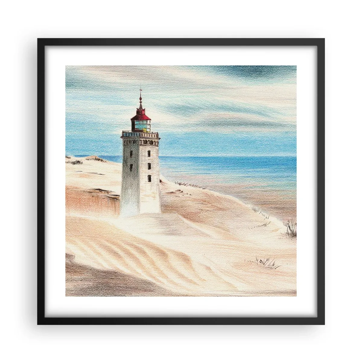 Plakat w czarnej ramie - Zawsze wpatrzona w morze - 50x50 cm