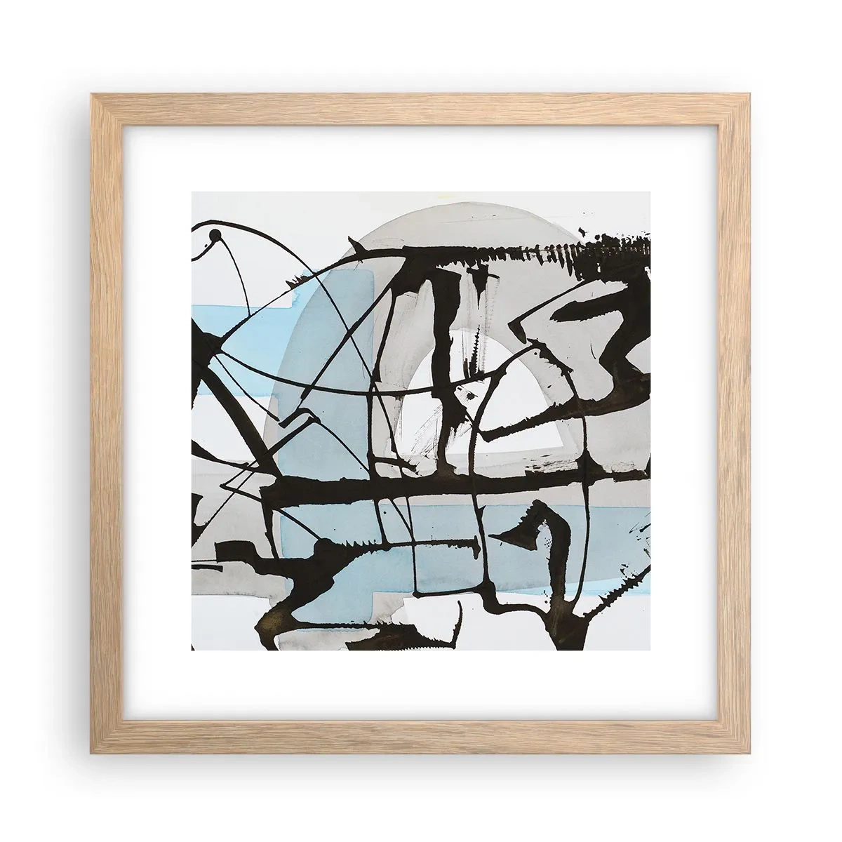 Plakat w ramie jasny dąb - Mimo wszystko błękitny - 30x30 cm