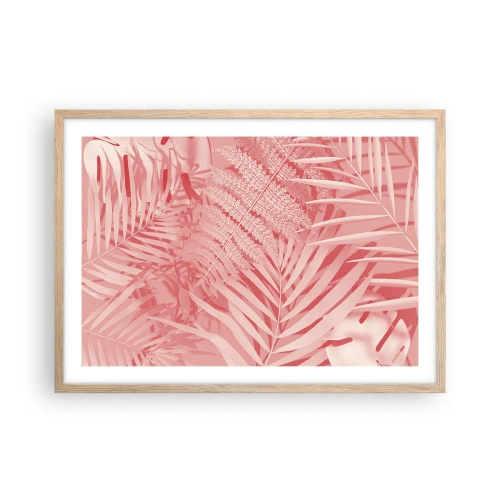 Plakat w ramie jasny dąb - Różowy koncept - 70x50 cm