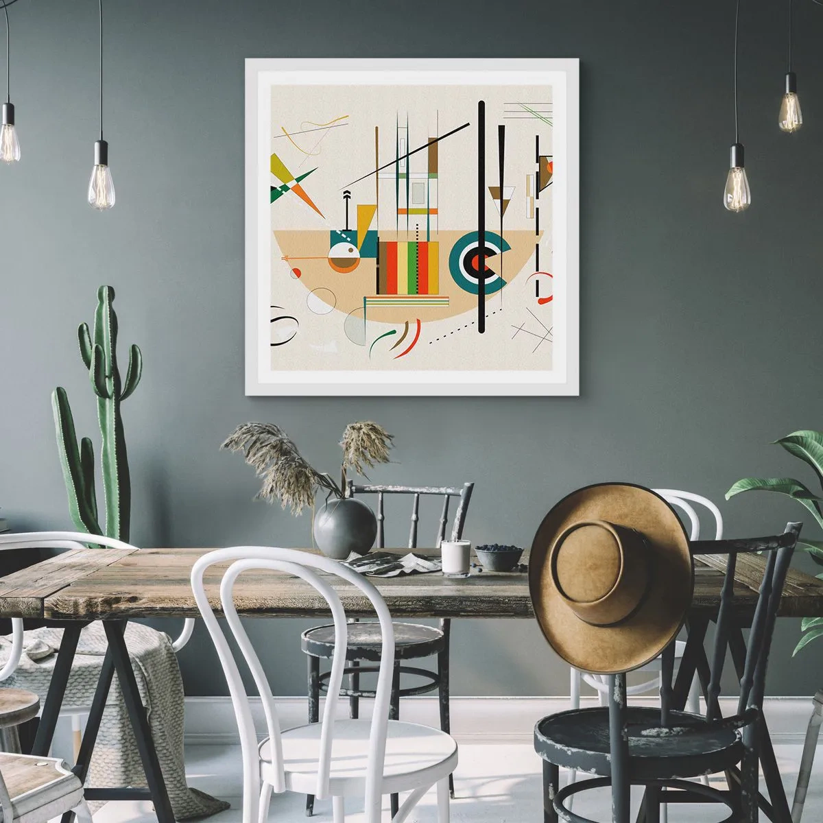 Plakat w białej ramie - I świat się śmieje - 50x50 cm