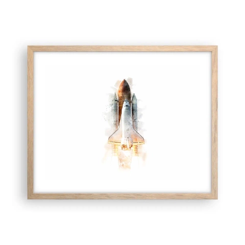 Plakat w ramie jasny dąb - Odkrywcy na start - 50x40 cm