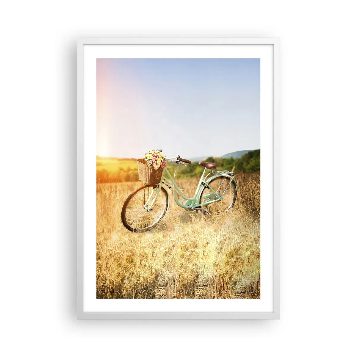 Plakat w białej ramie - Zostanę tu chwilę - 50x70 cm