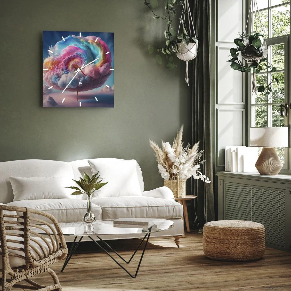 Zegar ścienny - Sen o wesołym miasteczku - 40x40 cm