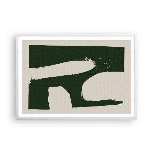 Plakat w białej ramie - Zatoki bieli - 100x70 cm
