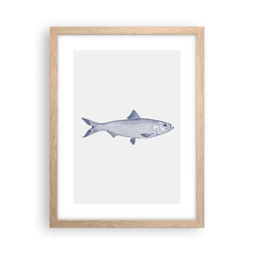 Plakat w ramie jasny dąb - Pozdrowienia z północnych mórz - 30x40 cm