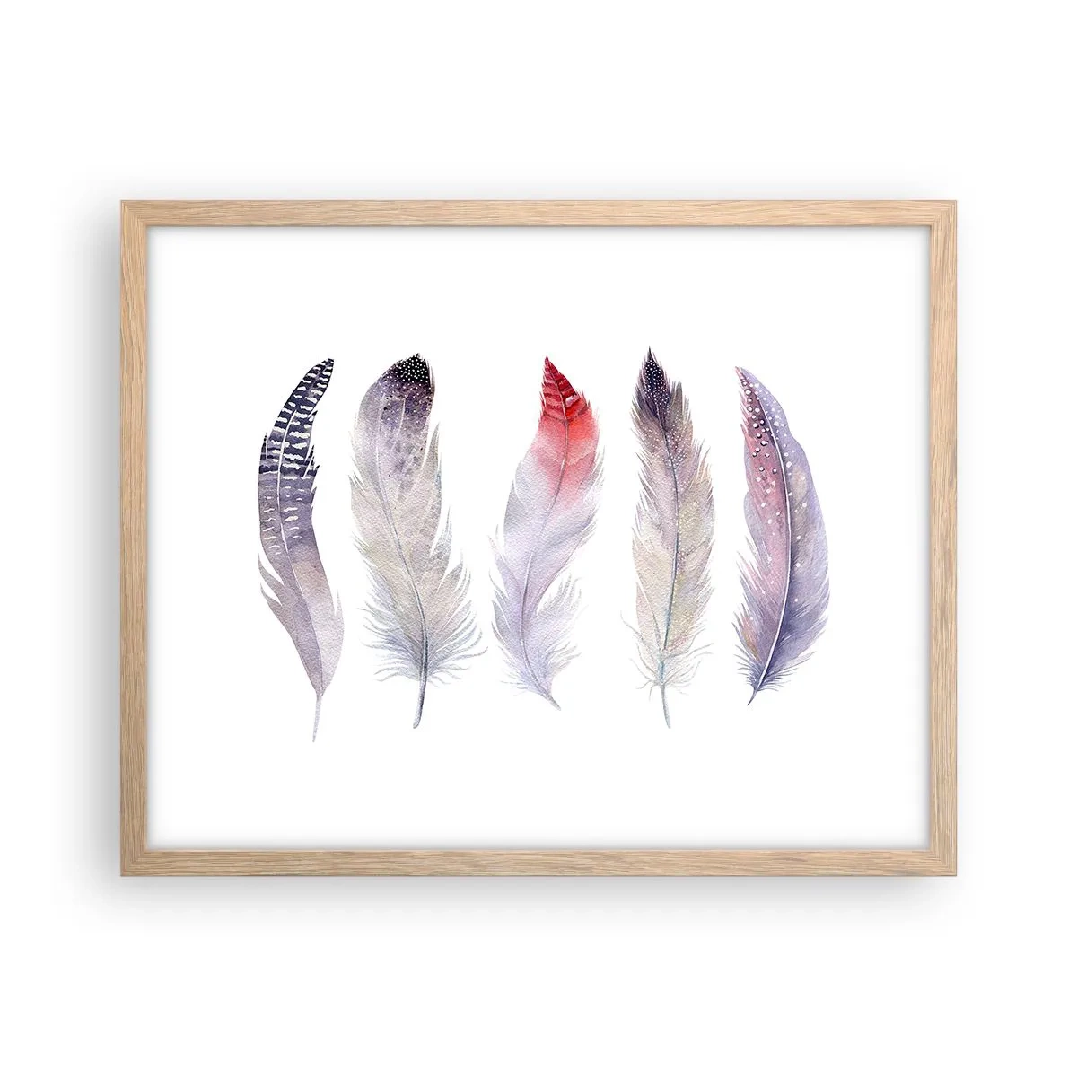 Plakat w ramie jasny dąb - Delikatne jak różnobarwna mgła - 50x40 cm