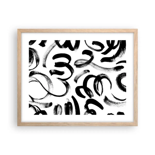 Plakat w ramie jasny dąb - Czarno na białym - 50x40 cm