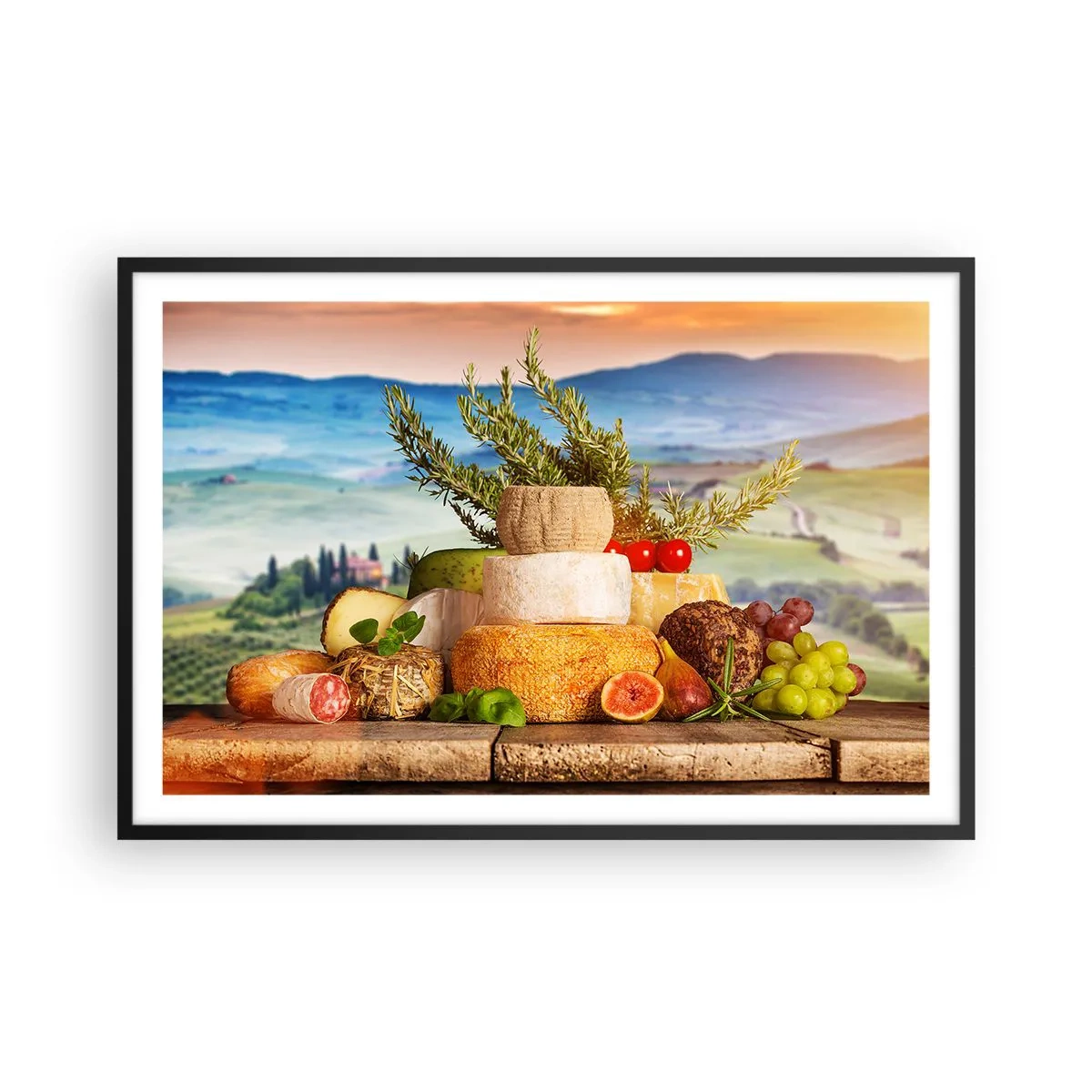 Plakat w czarnej ramie - Włoska radość życia - 91x61 cm
