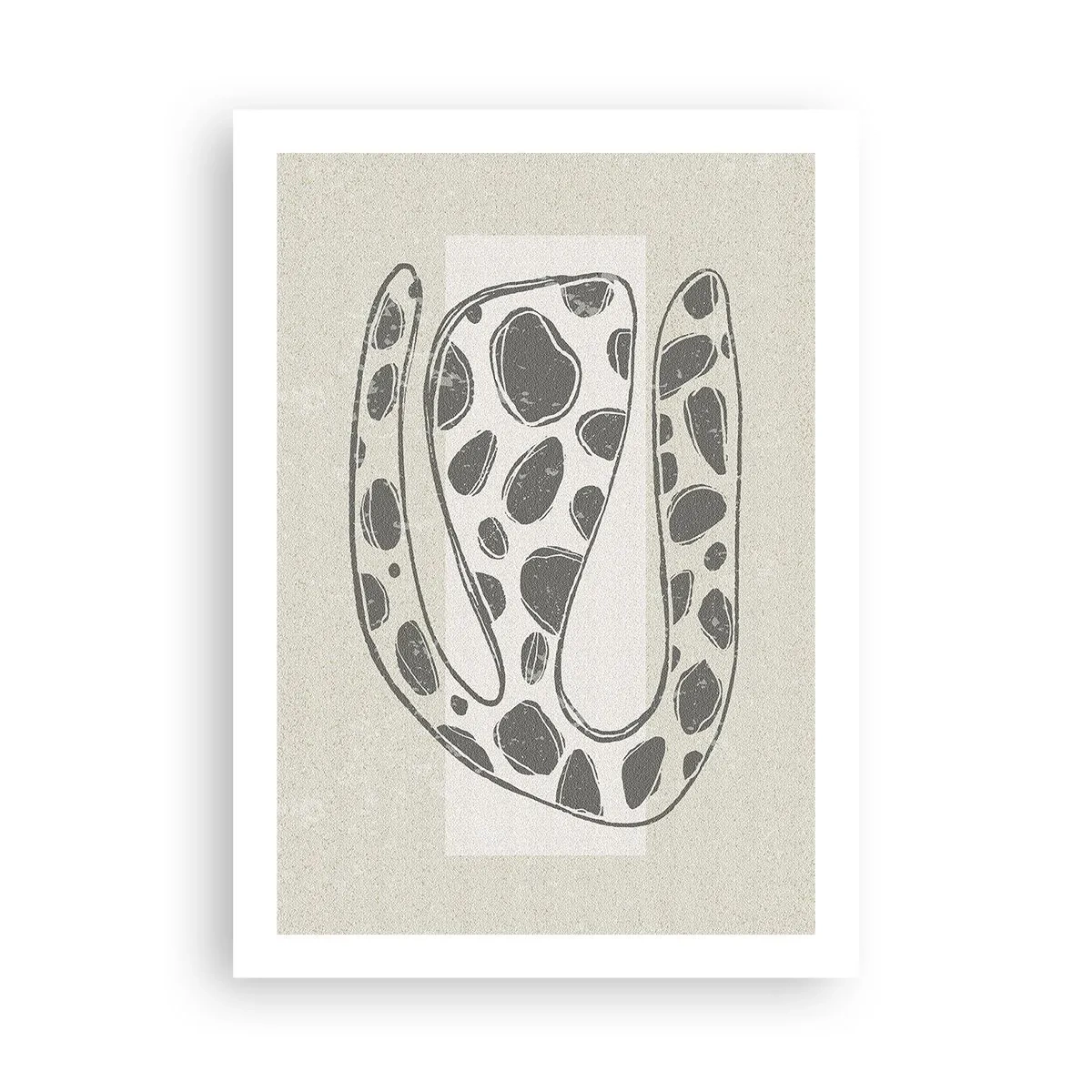 Plakat - Abstrakcyjna organiczna forma w odcieniach szarości - 50x70cm - Przedziwne stworzenie - Nowoczesna dekoracja ścienna do salonu, kuchni i sypialni ARTTOR