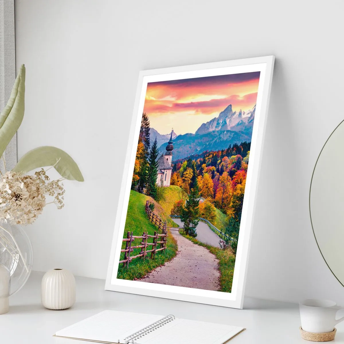 Plakat w białej ramie - Pejzaż jak malowanie - 70x100 cm