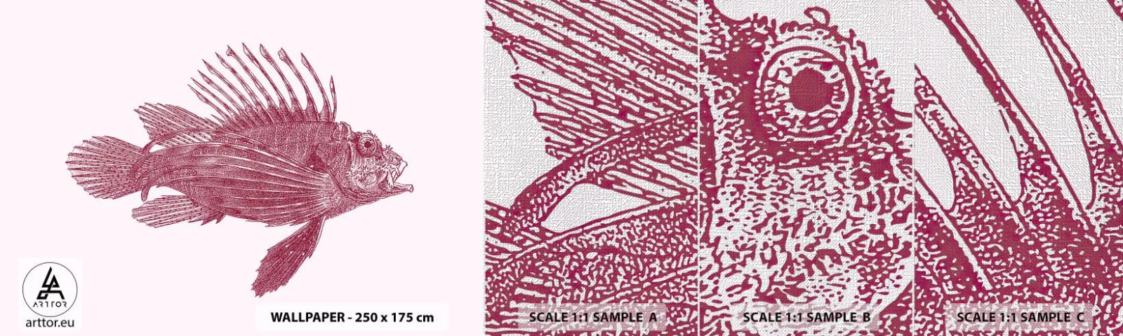 Fototapeta Próbka Premium Canvas - Mieszkanka egzotycznych wód - Ryba, Skrzydlica, Tropikalna - 100x30 cm