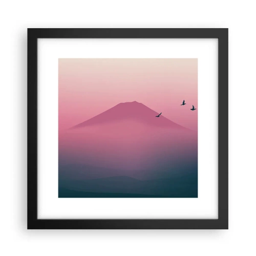 Plakat w czarnej ramie - Wędrowcy ponad chmurami - 30x30 cm