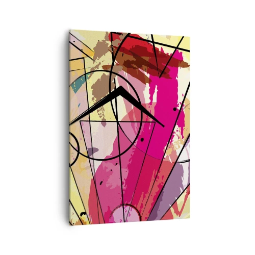 Obraz na płótnie - Abstrakcja z liniami i geometrycznymi kształtami - 70x100cm - Eksplozja - Nowoczesna dekoracja ścienna do salonu i sypialni ARTTOR