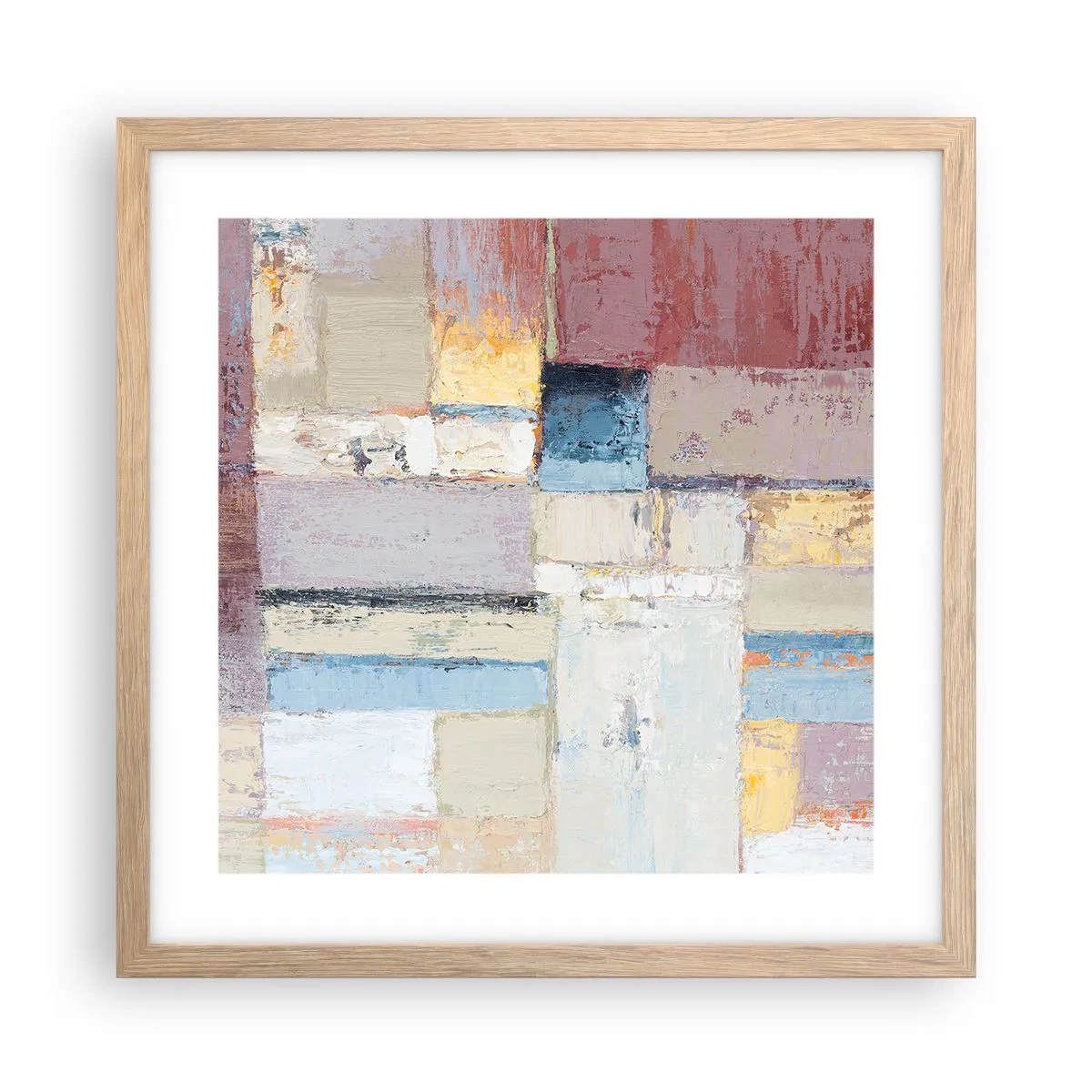 Plakat w ramie jasny dąb - Spokój geometrii - 40x40 cm