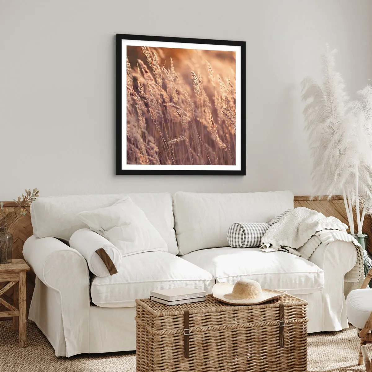 Plakat w czarnej ramie - Gotowe na powitanie jesieni - 60x60 cm