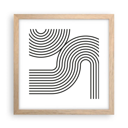 Plakat w ramie jasny dąb - Na zakręcie - 30x30 cm