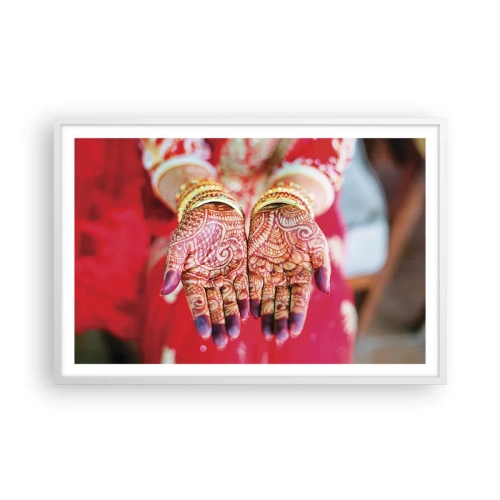 Plakat w białej ramie - Gotowa złapać szczęście - 91x61 cm