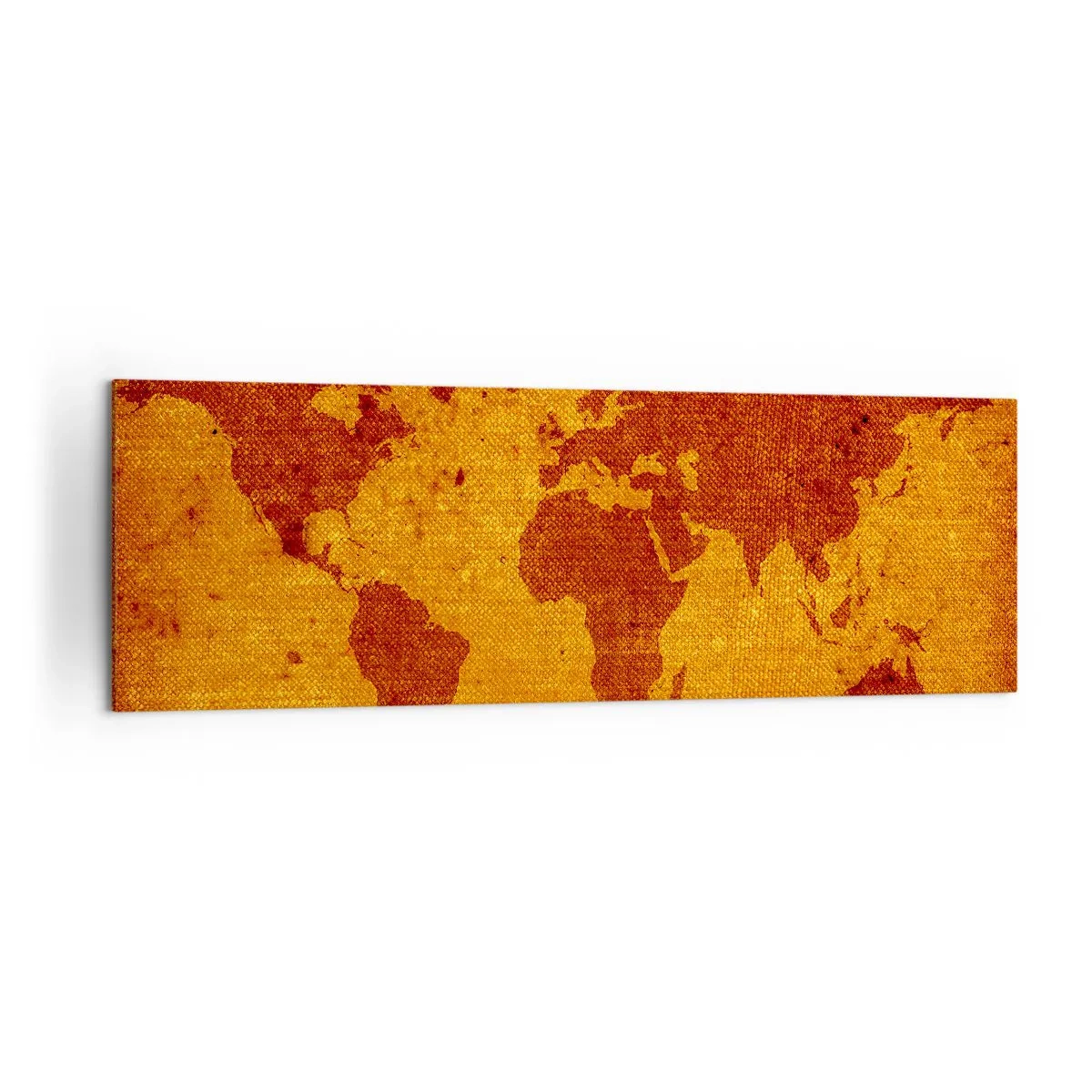 Obraz na płótnie - Mapa świata w stylu vintage na tle w odcieniach brązu i złota. - 160x50cm - Zaproszenie do podróży - Nowoczesna dekoracja ścienna do salonu i sypialni ARTTOR