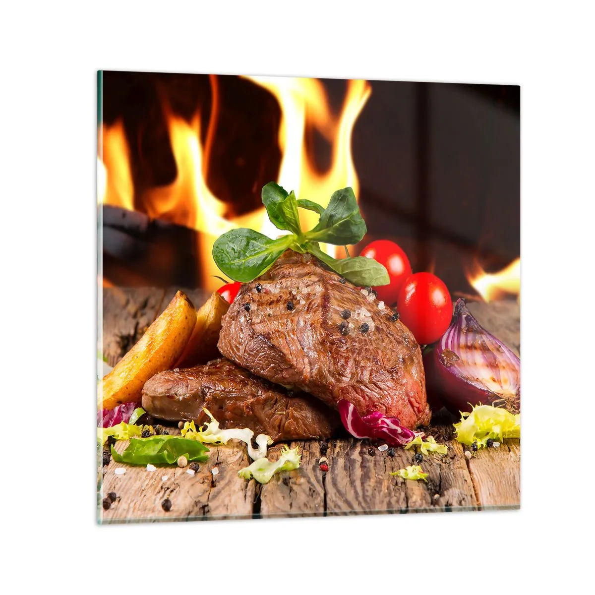 Obraz na szkle - Wyczarowane żarem - 50x50 cm