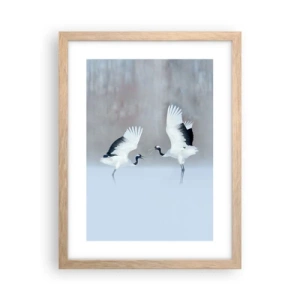 Plakat w ramie jasny dąb - Taniec we mgle - 30x40 cm