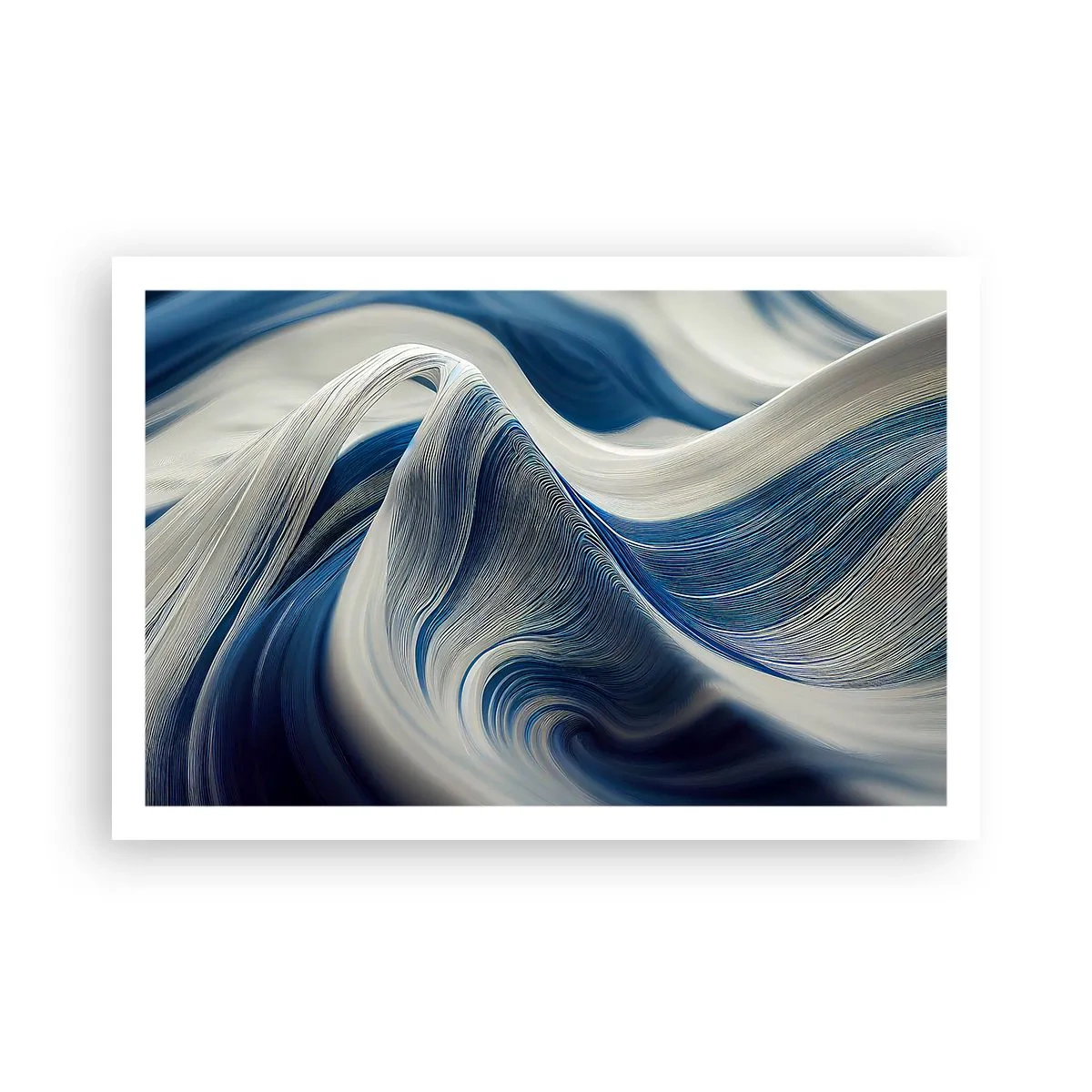 Plakat - Płynność błękitu i bieli - 91x61 cm