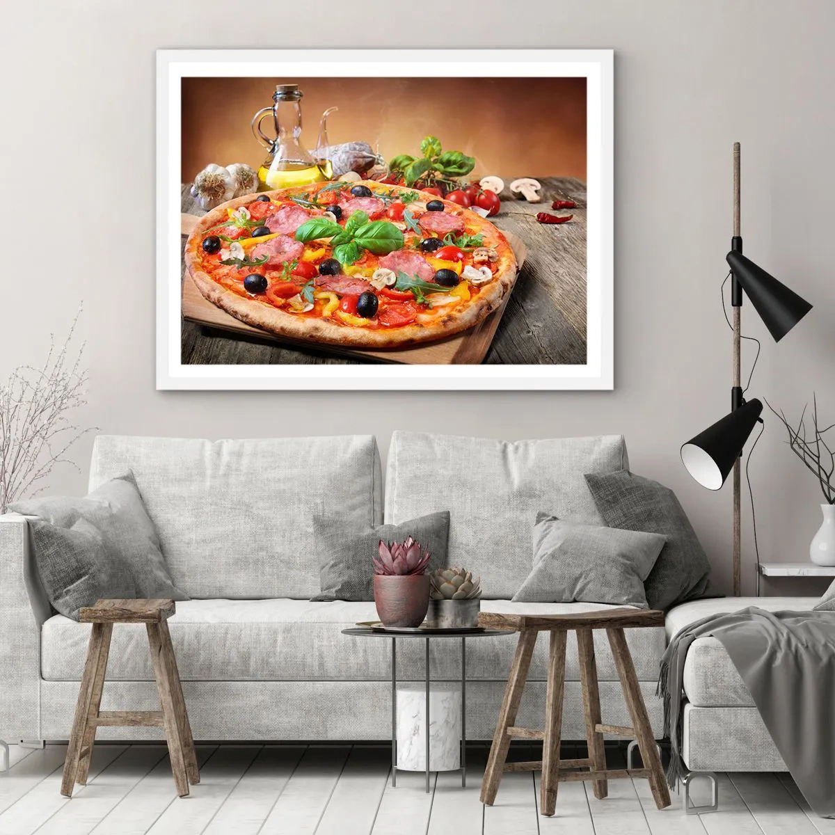 Plakat w białej ramie - Z prawdziwie włoskim smakiem - 91x61 cm