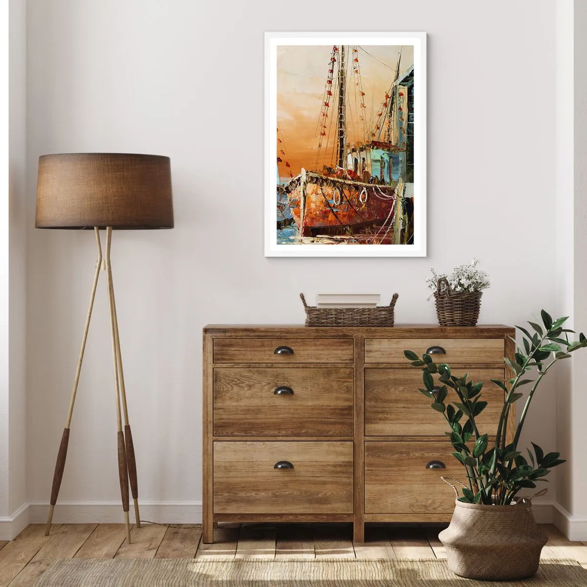 Plakat w białej ramie - Spokojny powrót - 50x70 cm