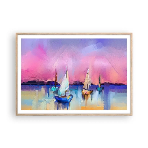 Plakat w ramie jasny dąb - Kierunek: szerokie wody - 100x70 cm