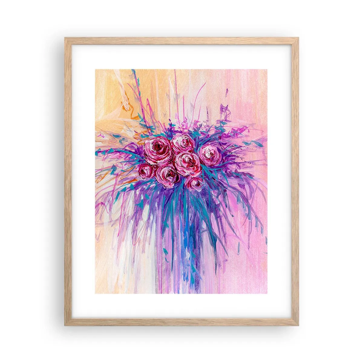 Plakat w ramie jasny dąb - Różana fontanna - 40x50 cm