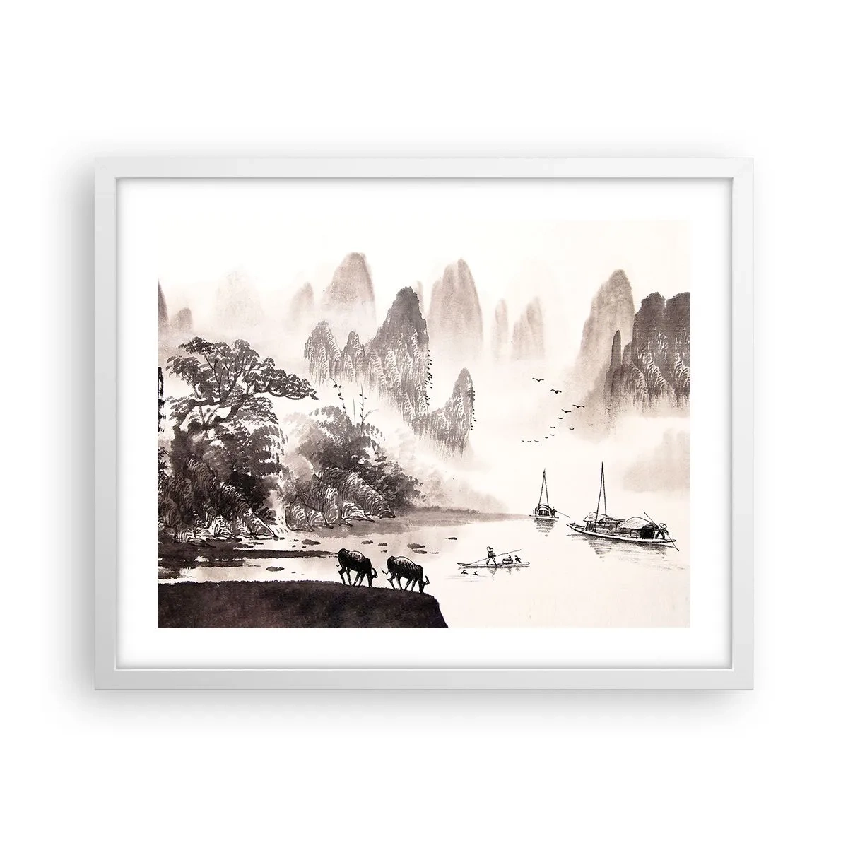 Plakat w białej ramie - Egzotyczna codzienność Wschodu - 50x40 cm