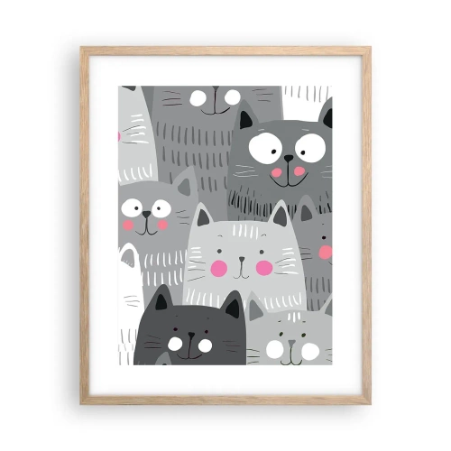 Plakat w ramie jasny dąb - Koci świat - 40x50 cm