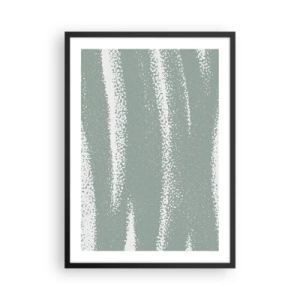 Plakat w czarnej ramie - Minimalistyczna kompozycja w odcieniach zieleni i bieli - 50x70cm - Abstrakcja w zimowym klimacie - Nowoczesna dekoracja ścienna do salonu i sypialni ARTTOR