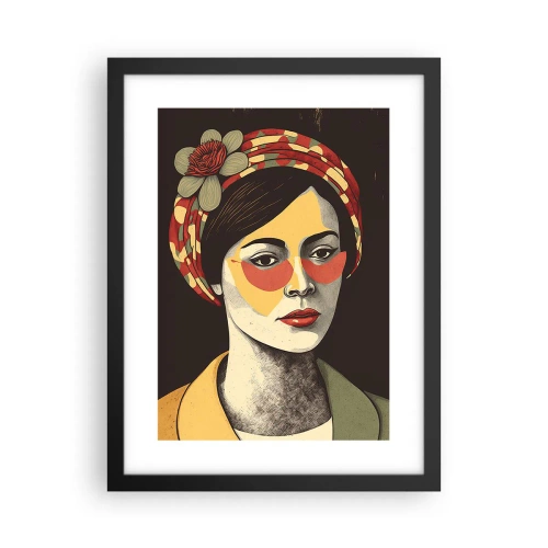 Plakat w czarnej ramie - Koralowa dama - 30x40 cm