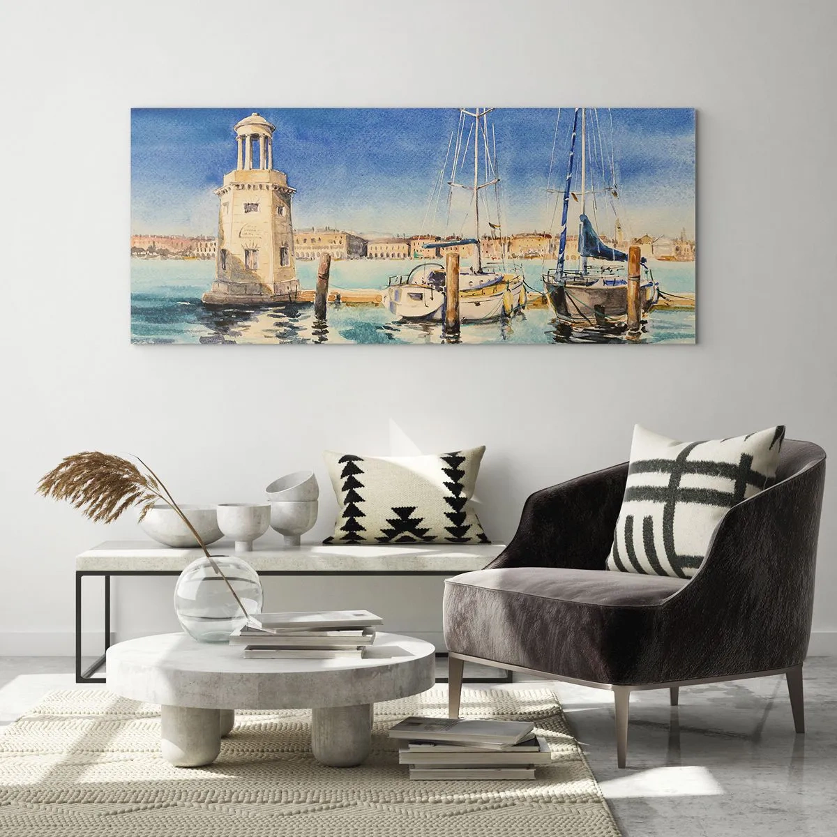 Obraz na szkle - Słoneczna laguna - 100x40 cm