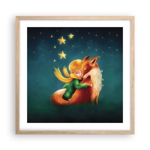 Plakat w ramie jasny dąb - Mały Książę - 50x50 cm
