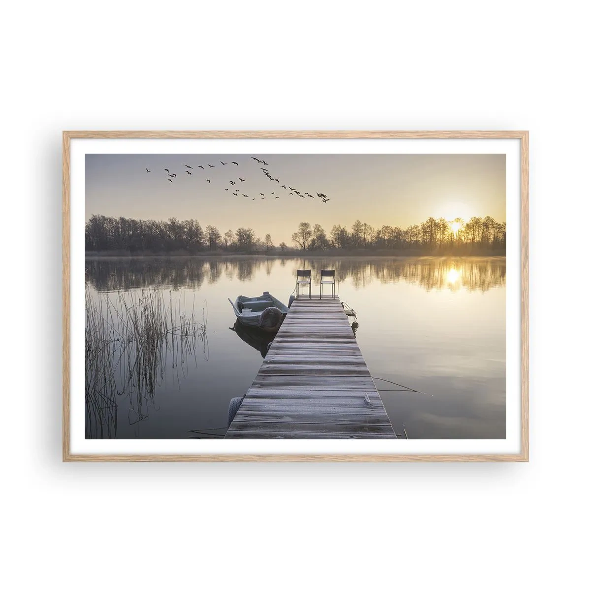 Plakat w ramie jasny dąb - Wrócę za jakiś czas - 100x70 cm